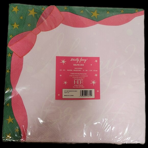 🎄 Strictly Fancy Holiday Napkins – “Merry & Bright” 🎄8 inches 20 CT LOT of 5 - Picture 4 of 4